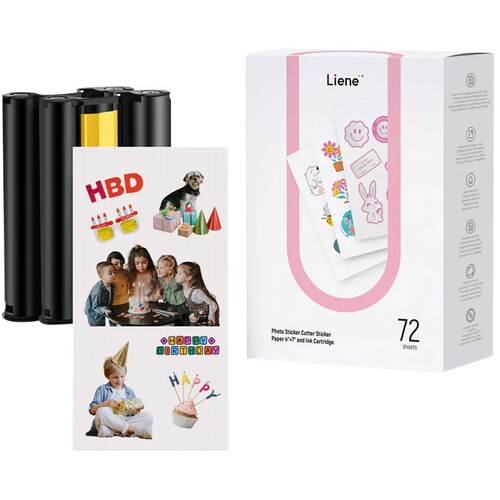 Liene PixCut S1 Sticker Paper with 2 Ink Cartridges (4 x 7