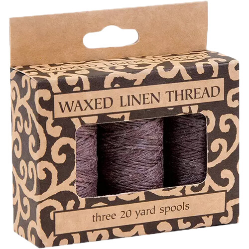 Lineco Waxed Linen Thread Roll (3-Pack 20 yd Brown)