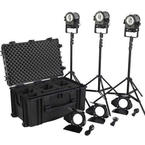 Litepanels Sola 4+ Daylight Fresnel 3-Light Traveler Kit