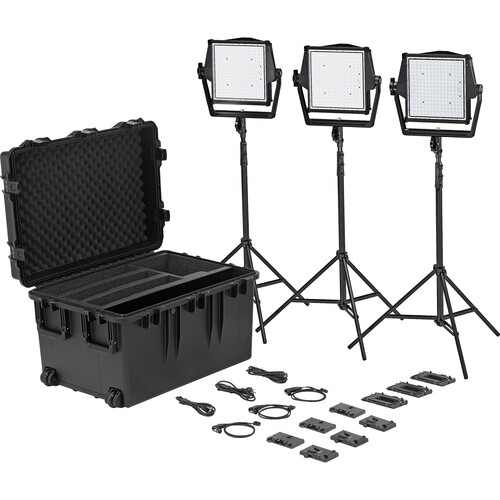 Litepanels Astra IP 1x1 Traveler Trio Kit with Gold and V-Mount Plates (3 Lights)
