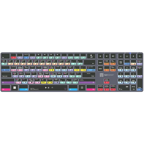 Logickeyboard Adobe After Effects CC TITAN Wireless Backlit US English Keyboard for Windows