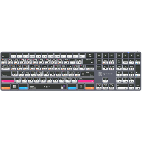 Logickeyboard Adobe Premiere Pro & After Effects TITAN Wireless Backlit US English Keyboard for Windows