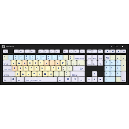 Logickeyboard Dyslexie Keyboard (Windows Black US English)