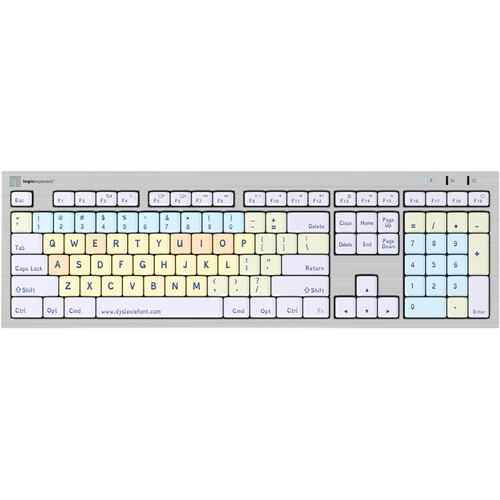 Logickeyboard Dyslexie Keyboard (Mac White US English)