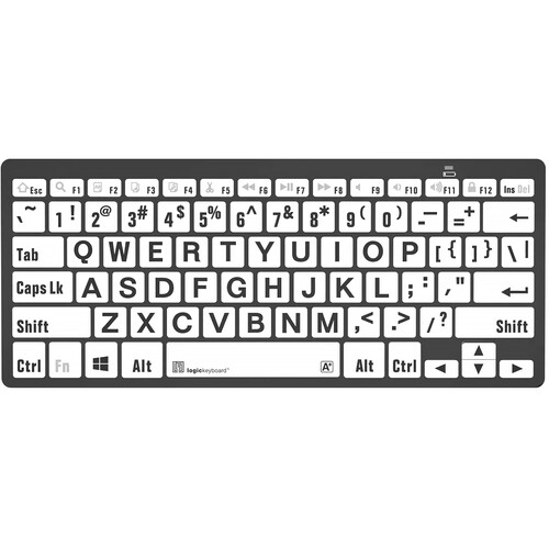 Logickeyboard LargePrint Black-on-White Bluetooth Mini Keyboard (Windows US English)