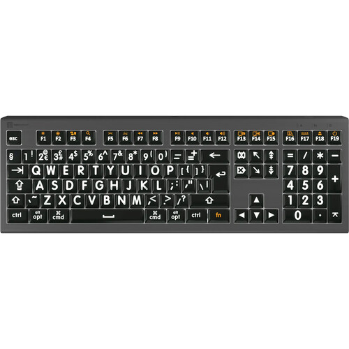 Logickeyboard ASTRA2 Large-Print White-on-Black Wired Keyboard (Mac US English)