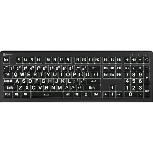 Logickeyboard ASTRA2 Large-Print White-on-Black Wired Keyboard (Windows US English)