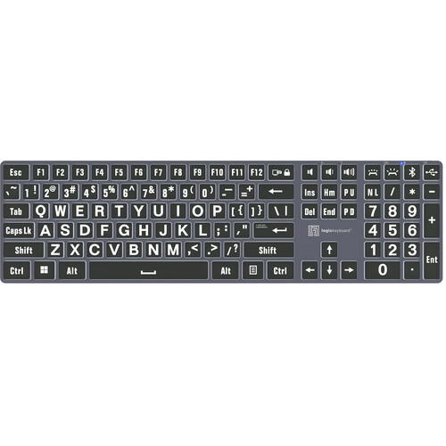 Logickeyboard TITAN Large-Print White-On-Black Wireless Keyboard (Windows US English)