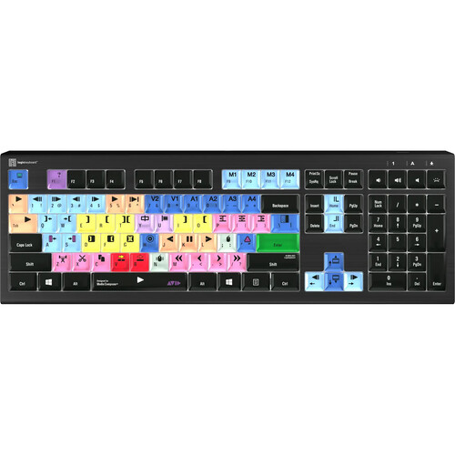 Logickeyboard ASTRA 2 Avid Media Composer Keyboard for Windows 7 8 8.1 10 (Silver)