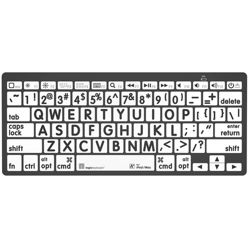 Logickeyboard Large Print Bluetooth Mini Keyboard (Black on White American English)