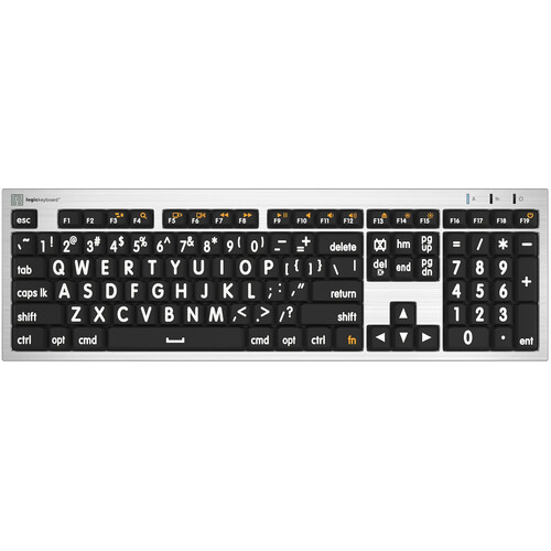Logickeyboard Large Print ALBA Mac Pro American English Keyboard (White on Black)