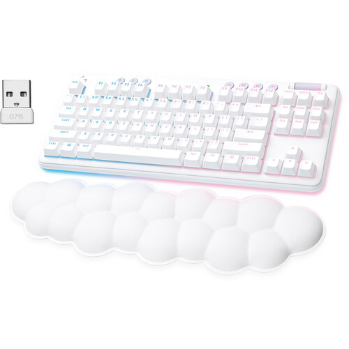 Logitech G G715 LIGHTSPEED Wireless Mechanical Gaming Keyboard (White Mist GX Brown Switches)