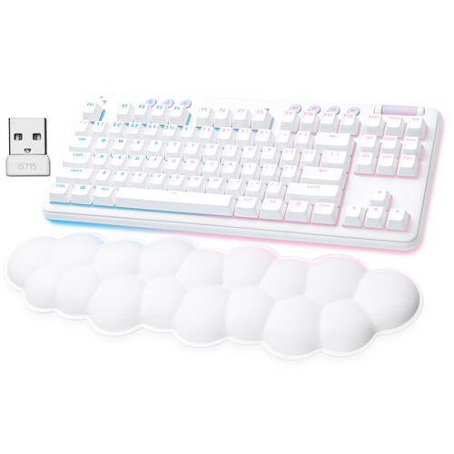 Logitech G G715 LIGHTSPEED Wireless Mechanical Gaming Keyboard (White Mist GX Red Switches)
