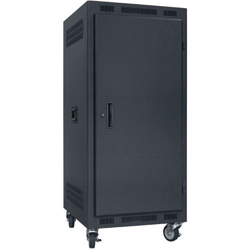 Lowell Manufacturing LPR-2427 Portable Rack with Solid Door (24 RU)