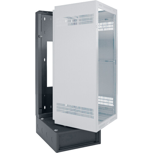 Lowell Manufacturing Wall Rack & 4 RU Base Backbox for 24 RU Cabinet