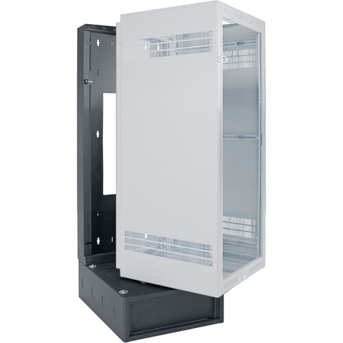 Lowell Manufacturing Wall Rack & 4 RU Base Backbox for 24 RU 32