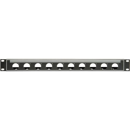 Lowell Manufacturing 1 RU Rack Panel for up to 10 Neutrik D or Switchcraft E Series Connectors