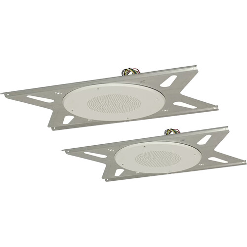 Lowell Manufacturing Dual-Cone Lay-In Ceiling Speaker with 25/70V Transformer Grille and Bridge (2-Pack)