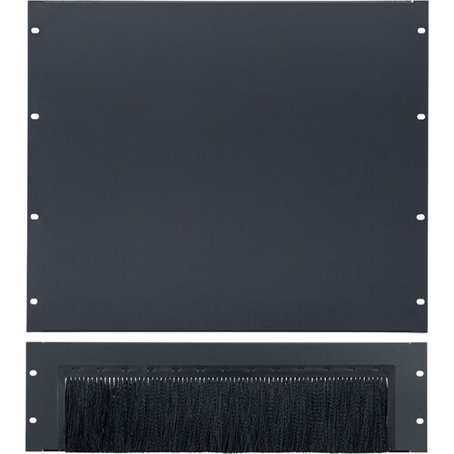 Lowell Manufacturing 3 RU Rack Top Brush Panel with 9 RU Solid Top Panel