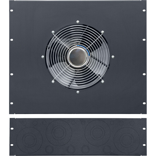 Lowell Manufacturing 3 RU Rack Top Knockout Panel with 9 RU Fan Panel with Single 10