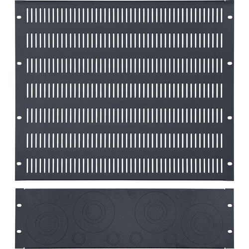 Lowell Manufacturing 3 RU Rack Top Knockout Panel with 9 RU Slotted Vent Panel
