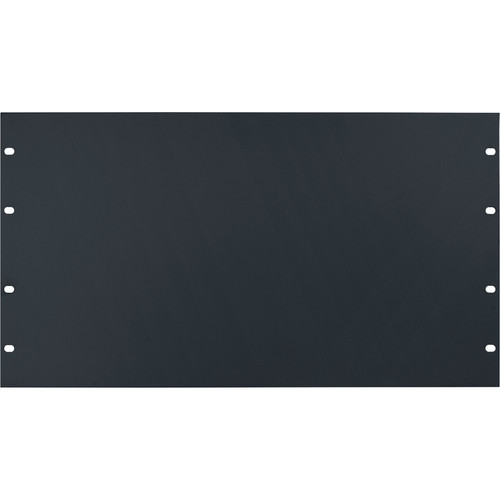 Lowell Manufacturing Rack Panel Steel Economy Flat Panel 14-AWG (6 RU Black)