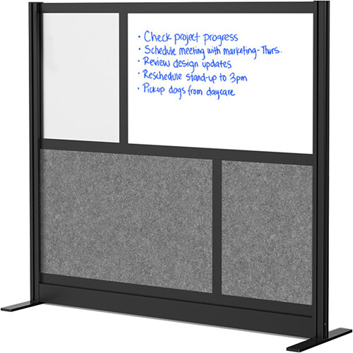Luxor Modular Room Divider Starter Wall with Whiteboard (53 x 48