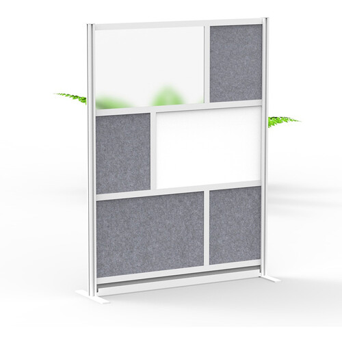 Luxor Modular Room Divider Starter Wall with Whiteboard (53 x 70