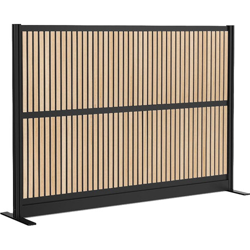 Luxor Grove Modular Wall with Wood Slats and Black Frame (70 x 48