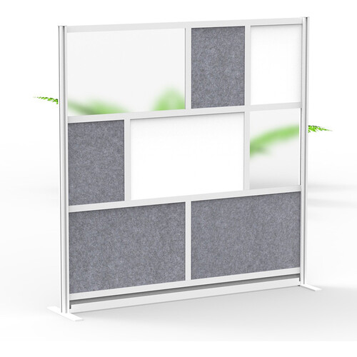 Luxor Modular Room Divider Starter Wall with Whiteboard (70 x 70