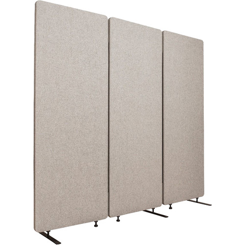 Luxor RECLAIM Acoustic Room Dividers (3-Panel System Misty Gray)
