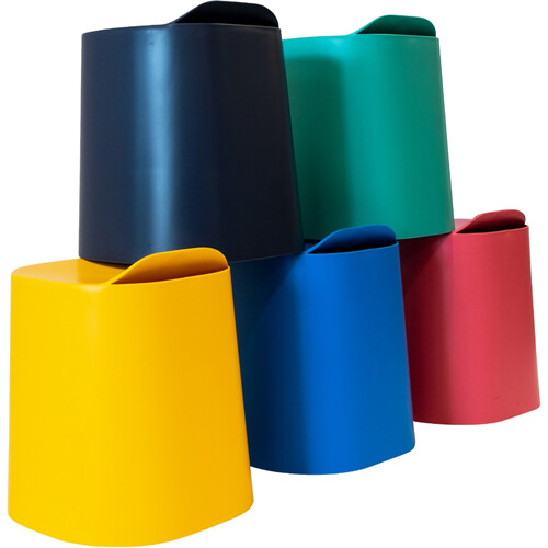 Luxor TailFin Plastic Stackable Stools (Navy Blue Cobalt Blue Yellow Raspberry Red Jade)