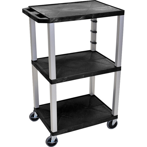 Luxor Three-Shelf Plastic Utility Cart 42