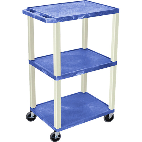 Luxor Three-Shelf Plastic Utility Cart 42