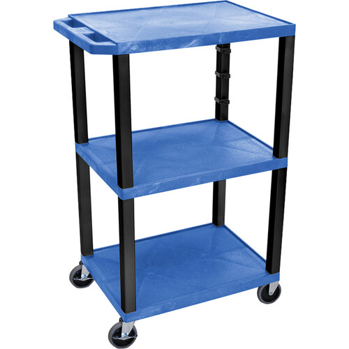 Luxor Three-Shelf Plastic Utility Cart 42