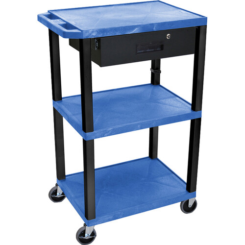 Luxor Three-Shelf Plastic Utility Cart 42
