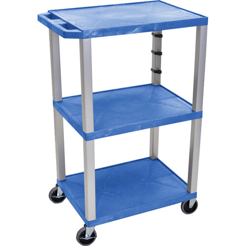 Luxor Three-Shelf Plastic Utility Cart 42
