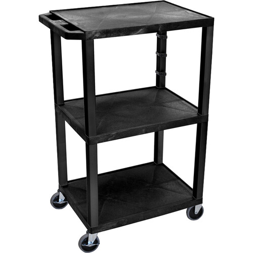 Luxor Three-Shelf Plastic Utility Cart 42