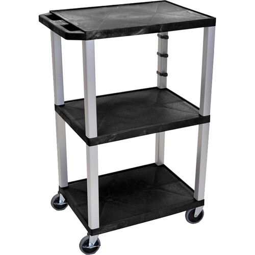 Luxor Three-Shelf Plastic Utility Cart 42