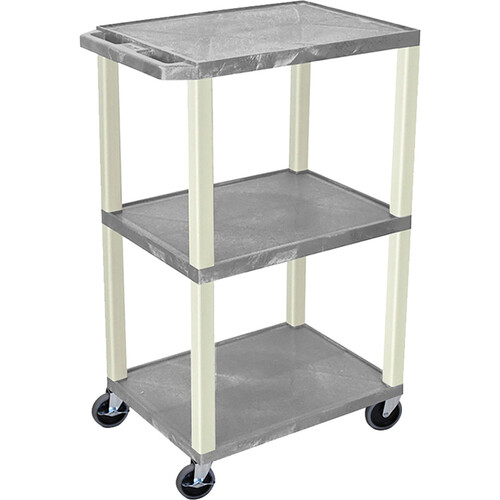Luxor Three-Shelf Plastic Utility Cart 42
