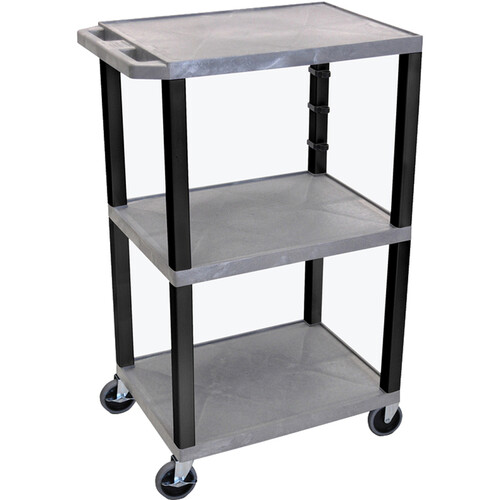 Luxor Three-Shelf Plastic Utility Cart 42