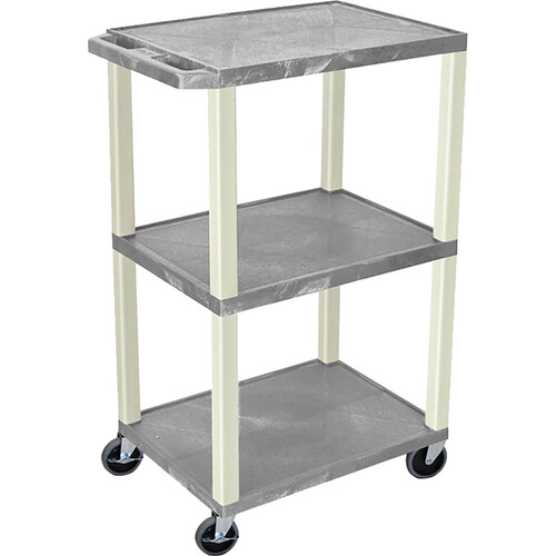 Luxor Three-Shelf Plastic Utility Cart 42