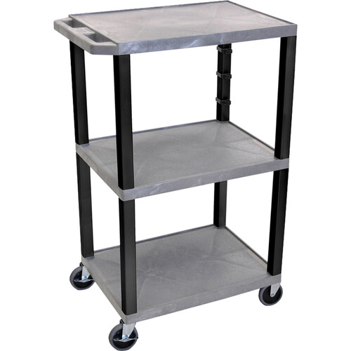 Luxor Three-Shelf Plastic Utility Cart 42
