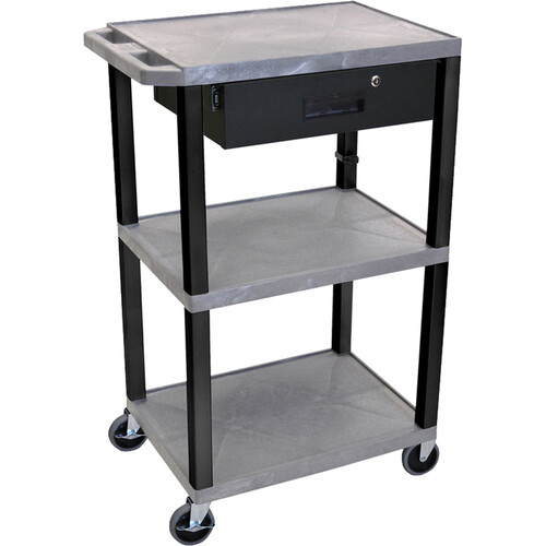Luxor Three-Shelf Plastic Utility Cart 42