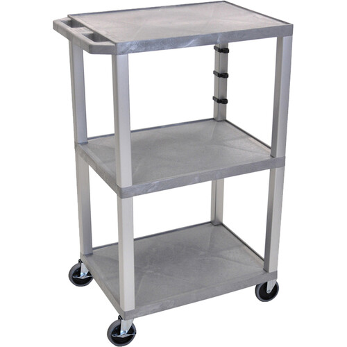 Luxor Three-Shelf Plastic Utility Cart 42