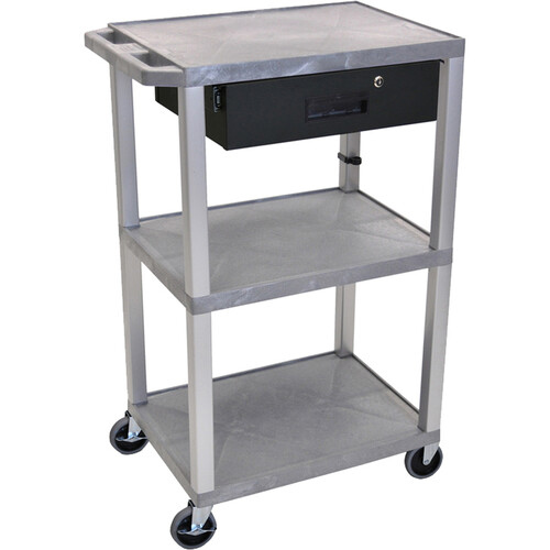 Luxor Three-Shelf Plastic Utility Cart 42