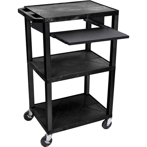 Luxor Three-Shelf Plastic Utility Cart 42
