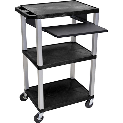 Luxor Three-Shelf Plastic Utility Cart 42