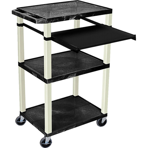 Luxor Three-Shelf Plastic Utility Cart 42