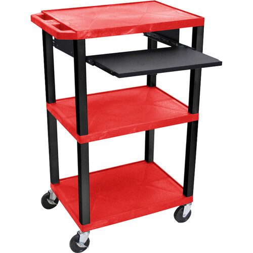 Luxor Three-Shelf Plastic Utility Cart 42